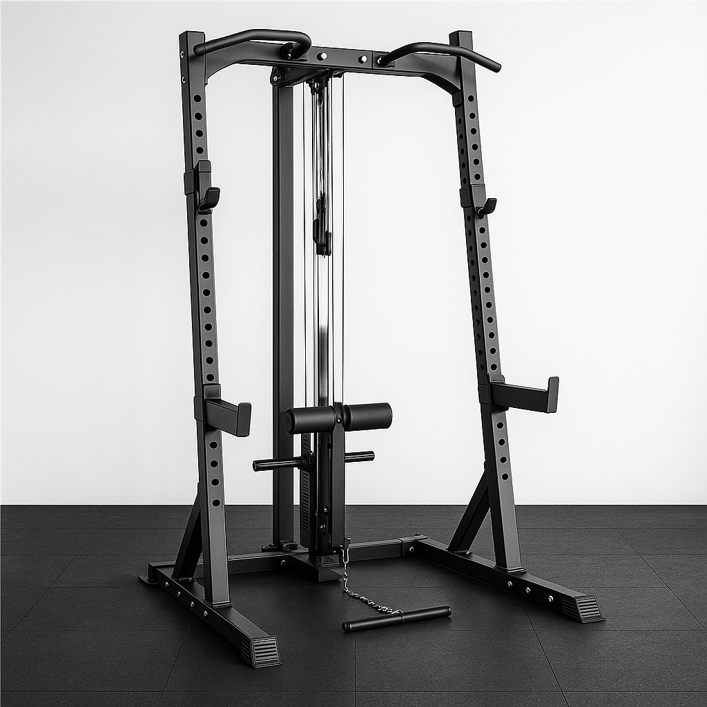 Prodigy Elite Half Rack – With Integrated Lat Pulldown